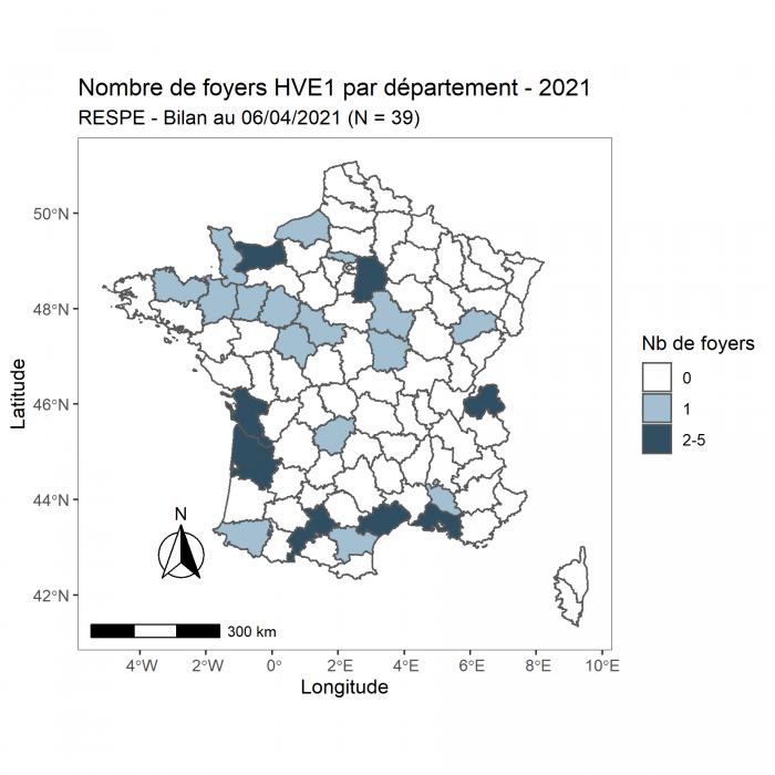 La cellule de crise du RESPE s’est réunie pour la cinquième fois le 06 avril dans le cadre des foyers d’herpèsvirose de type 1 (HVE1 – rhinopneumonie) confirmés en Espagne et dans plusieurs départements en France en lien épidémiologique avec les foyers espagnols.